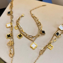 Pulseira Trevo Inspiração - Aço com Banho