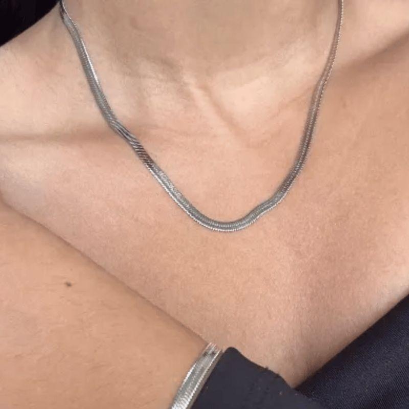 Fita laminada de 3mm  45cm + 7cm de extensor - Aço Inox