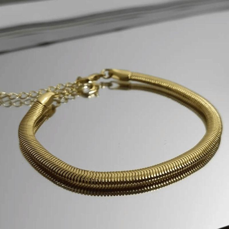 Pulseira de Malha - Aço Inox com Banho