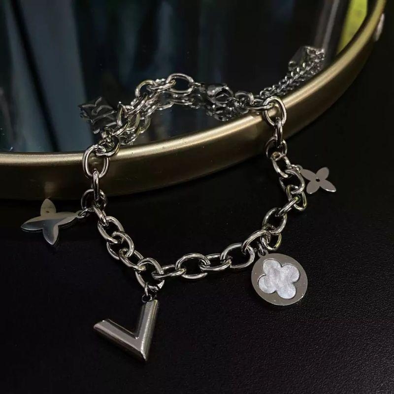 Pulseira Elos Pingentes  - Aço Inox