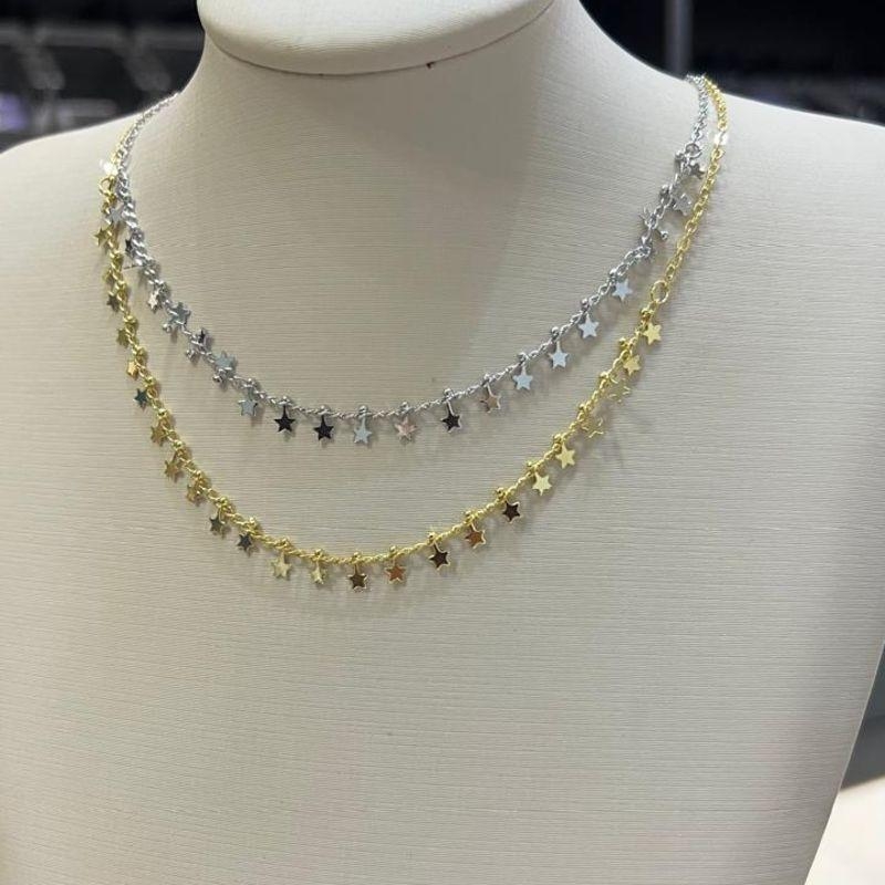 Choker estrelas - Banhado a Ouro