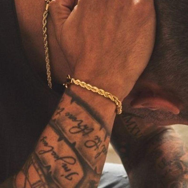 Pulseira Cordão Torcido 4mm 21cm - Aço com Banho