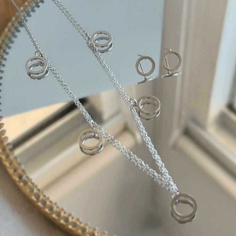 Conjunto de Círculos Vazados - Aço inox