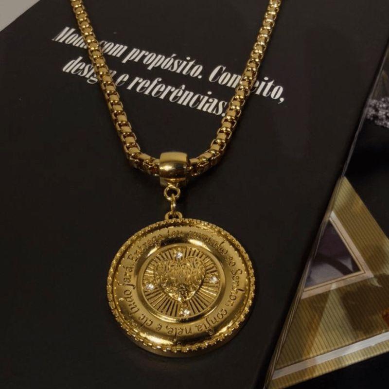 Corrente Cartier redonda Pingente Medalha