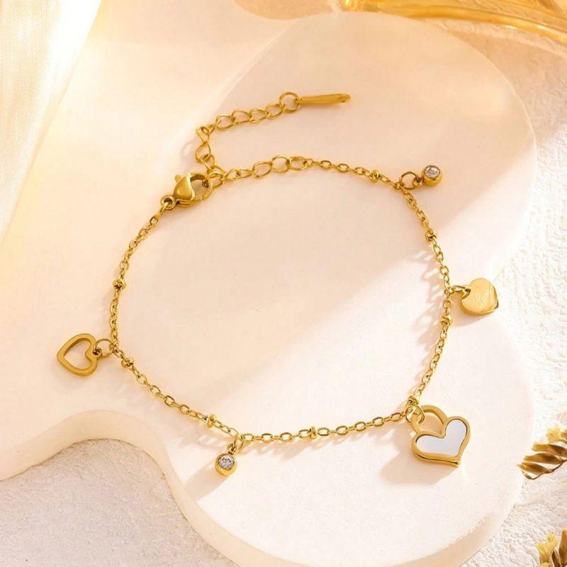 Pulseira Coração de madre perola